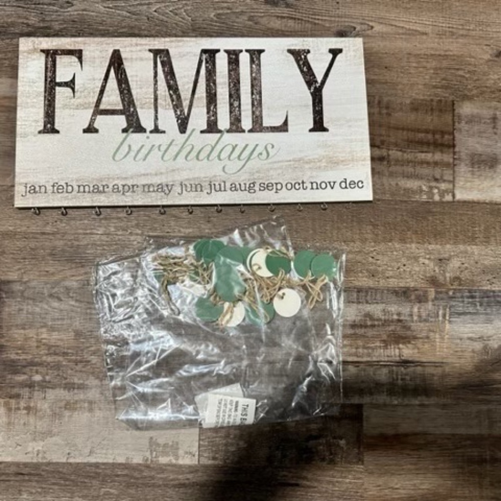 Wooden Family birthday calendar. Brand new. Wall decor hanging sign.